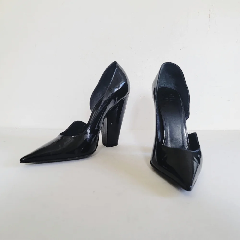Givenchy D'orsay Black Patent Leather Pumps EU 36.5 US 6.5 Pointed Toe Designer - Picture 8 of 16